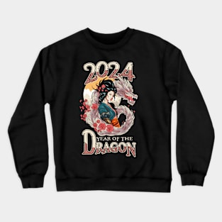 Chinese New Year of the Dragon 2024 Geisha Dragon Crewneck Sweatshirt